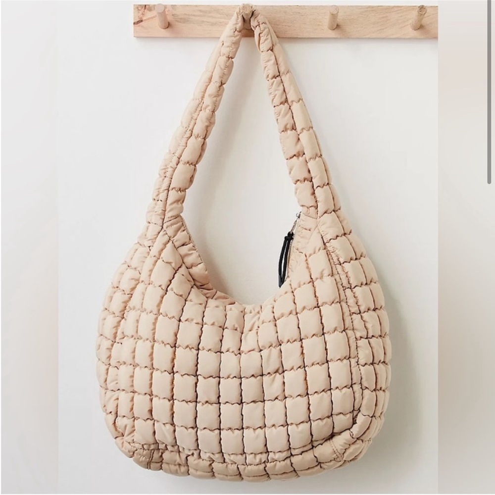 New Free People FP Movement Quilted Carryall Bag Off White - Picture 6 of 12
